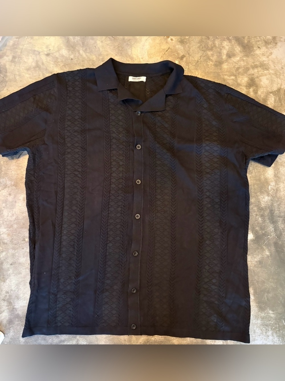 Men’s, Coofandy, black knit shirt, XL, P62